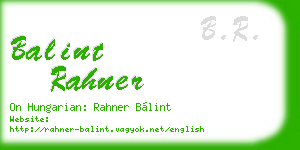 balint rahner business card